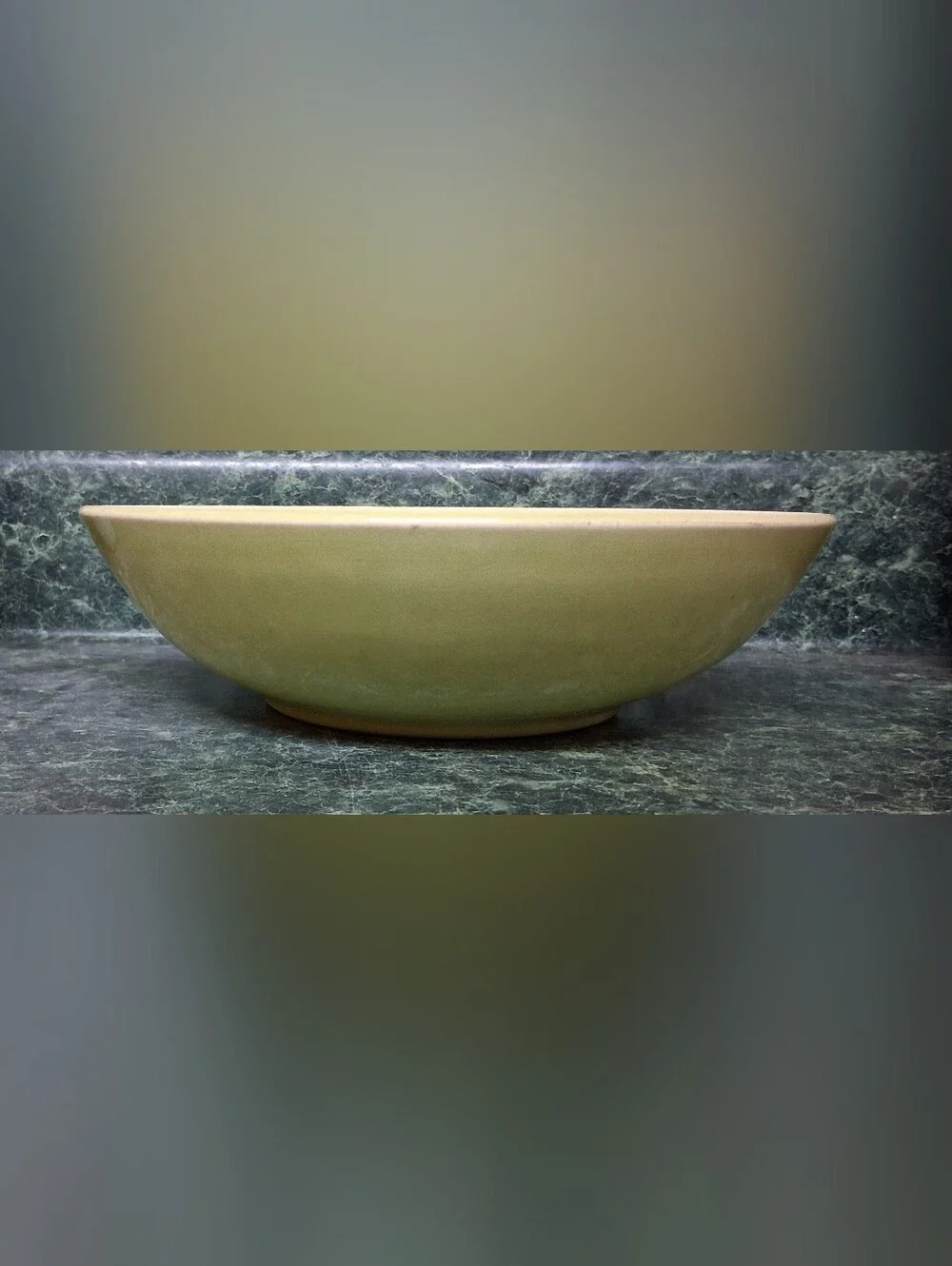 Vintage Ballerina Universal Union Green Serving Bowl Oven Proof Made in USA 9